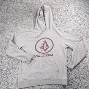 Volcom Hoodie Adult Small Gray Pullover Sweatshirt Skateboard Chore Outdoor Men